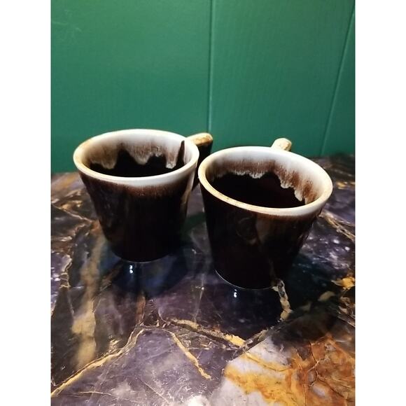 BROWN DRIP GLAZE CUP/MUG (2) - Picture 1 of 4